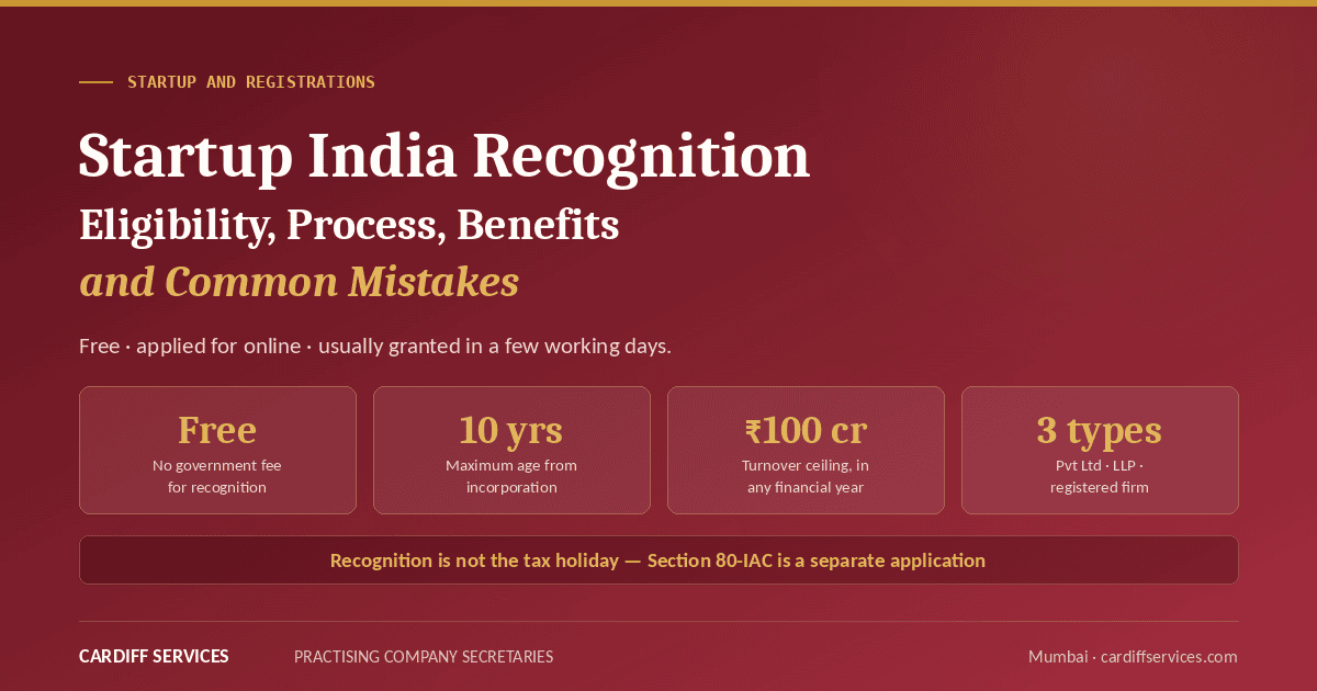 Startup India Recognition: Eligibility, Process, Benefits and Common Mistakes